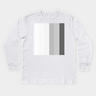 Gray colored stripes Kids Long Sleeve T-Shirt